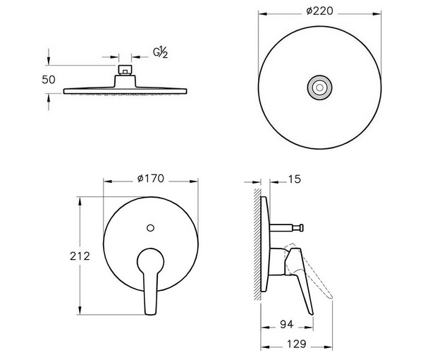 душевая система VITRA SOLID S